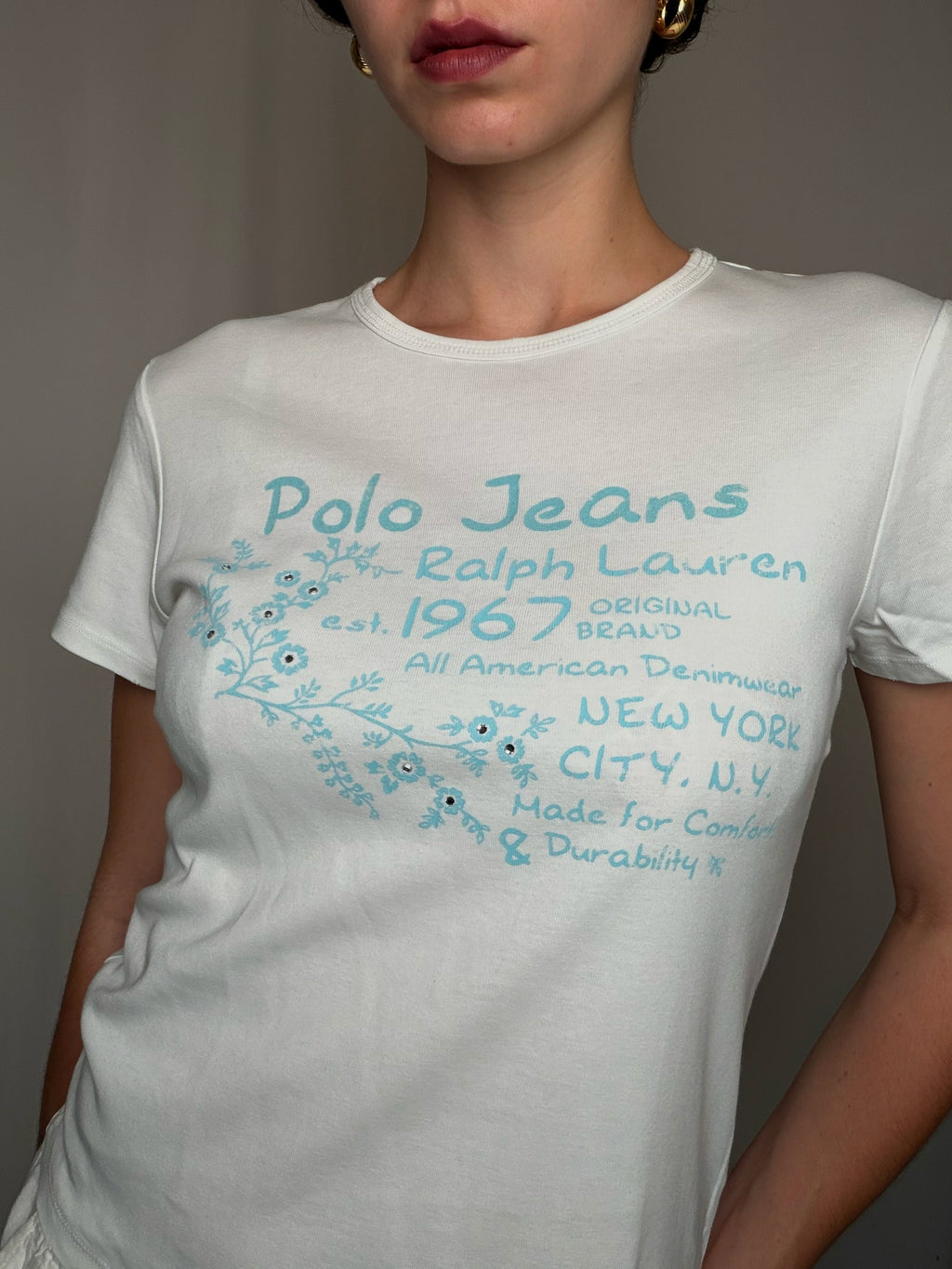 Tshirt blanc polo Ralph Lauren L vintage