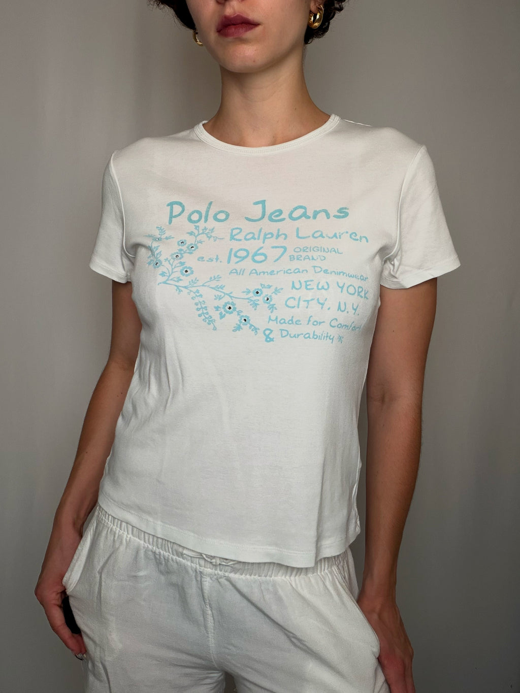 Tshirt blanc polo Ralph Lauren L vintage