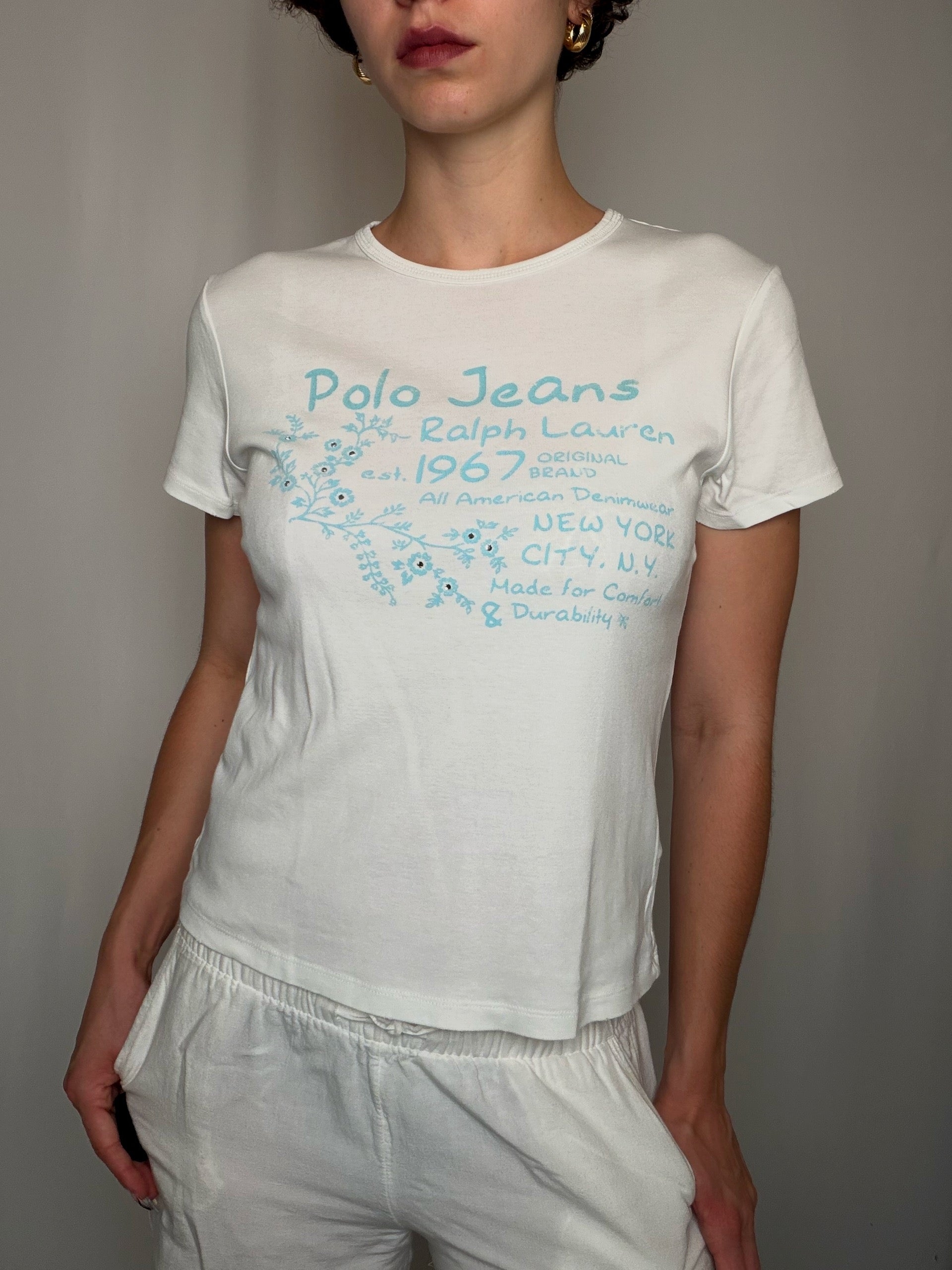 Tshirt blanc polo Ralph Lauren L vintage