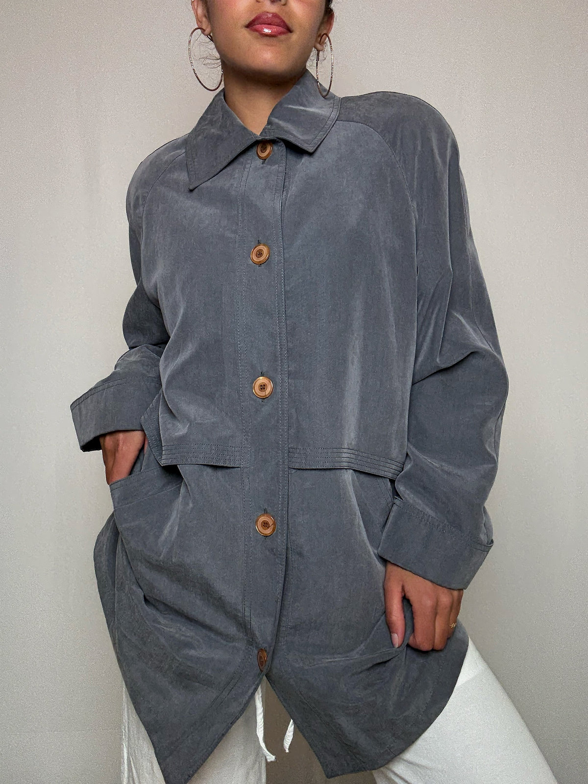 Trench gris L vintage