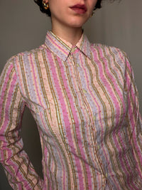 Chemise frittée rayée L vintage