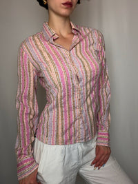 Chemise frittée rayée L vintage