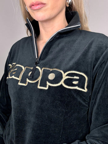 Sweat en velour à zip KAPPA L vintage