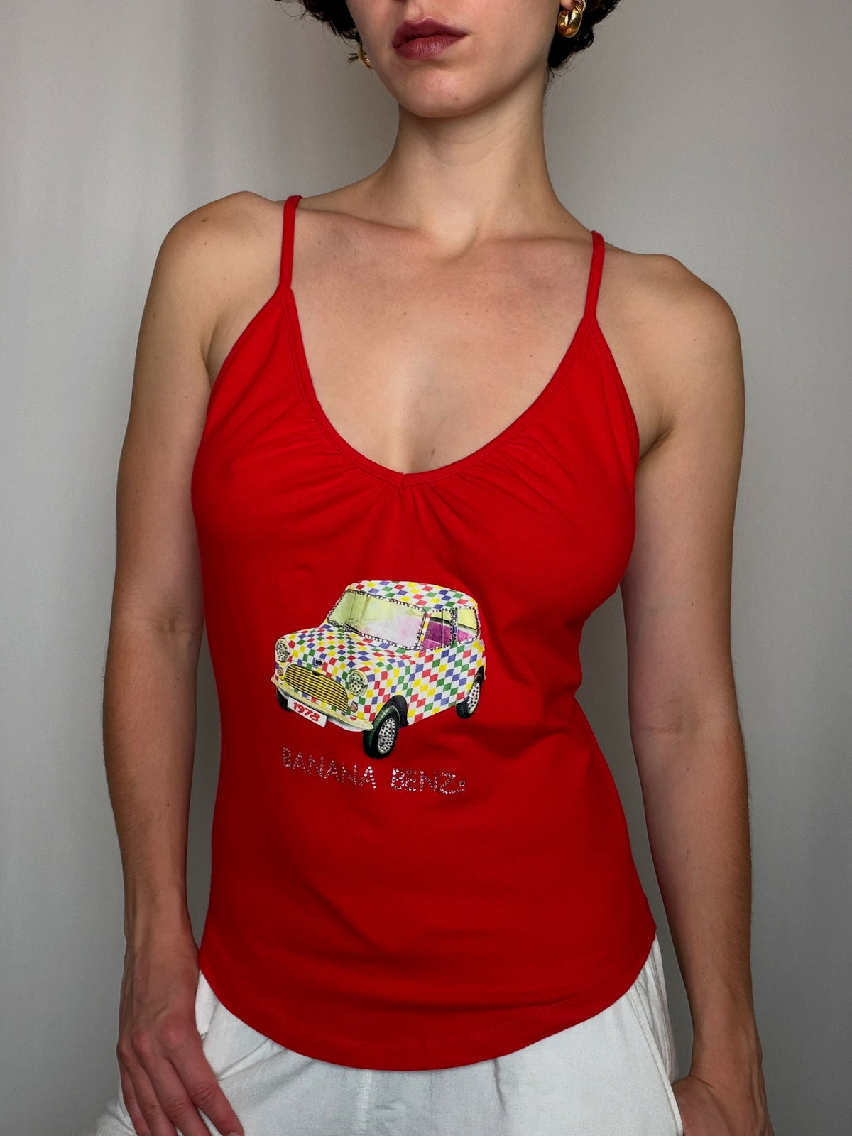 Top à bretelles rouge M/L vintage
