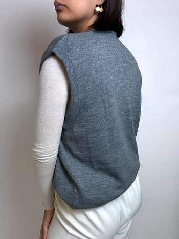 Vintage gray wool vest S/M 