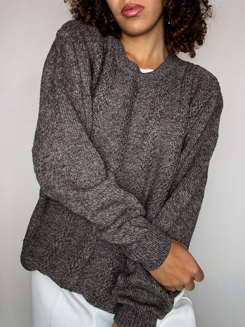 Pull en maille col rond L vintage