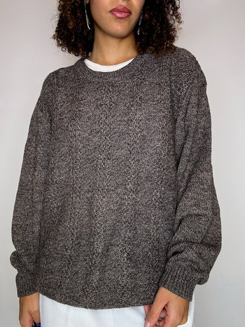 Pull en maille col rond L vintage