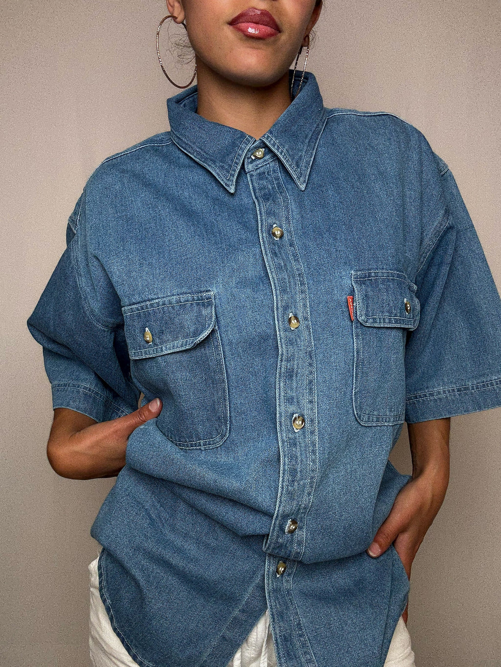 Chemise en jean XXL vintage