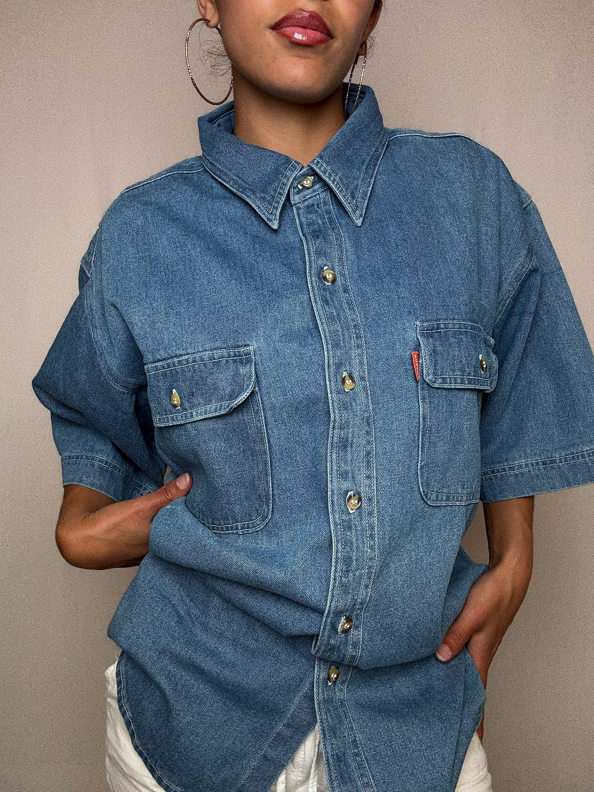 Chemise en jean XXL vintage