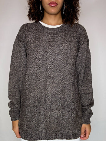 Pull en maille col rond L vintage