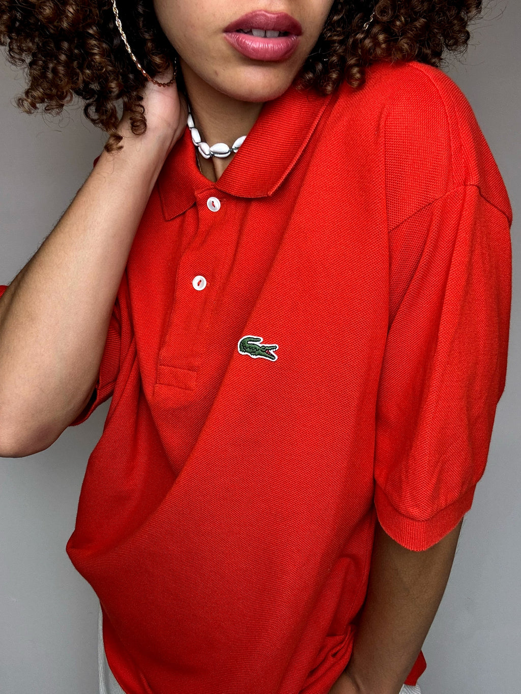 Polo manches courtes rouge lacoste  XL vintage