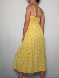 Robe a fleurs jaune S vintage