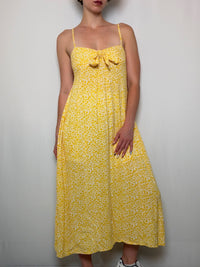 Robe a fleurs jaune S vintage