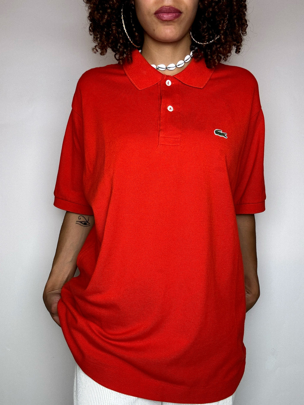 Polo manches courtes rouge lacoste  XL vintage