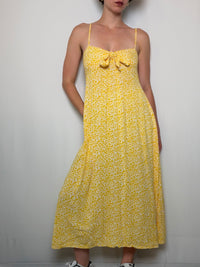 Robe a fleurs jaune S vintage