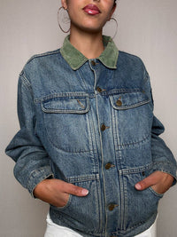 Veste en denim avec détails M vintage