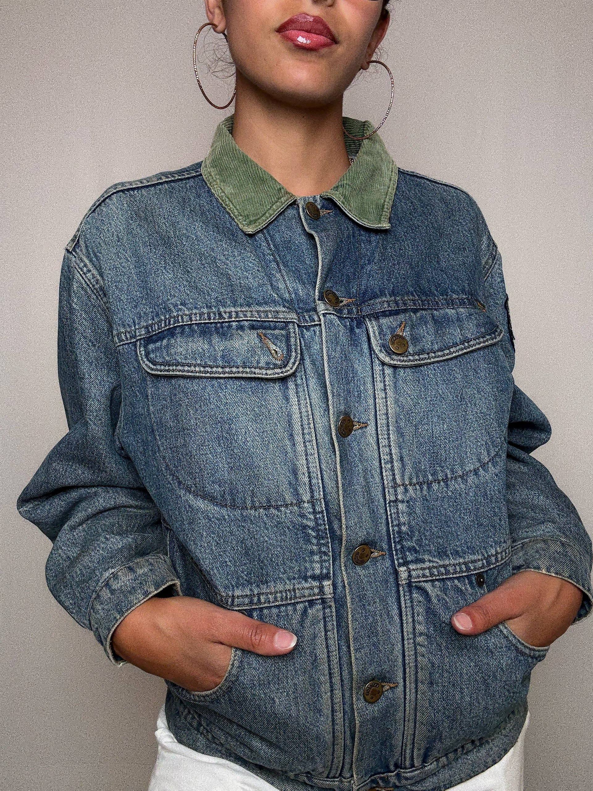 Veste en denim avec détails M vintage