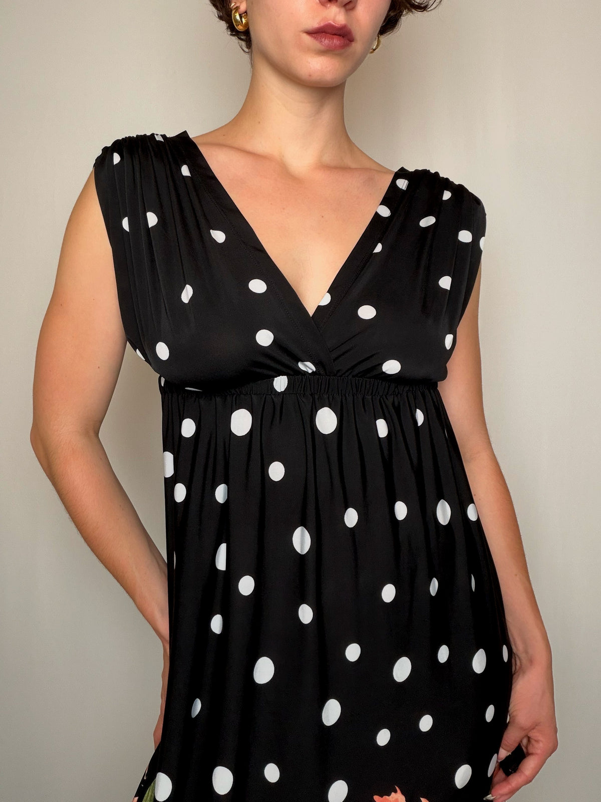 Robe noire a pois S/M vintage