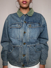Veste en denim avec détails M vintage