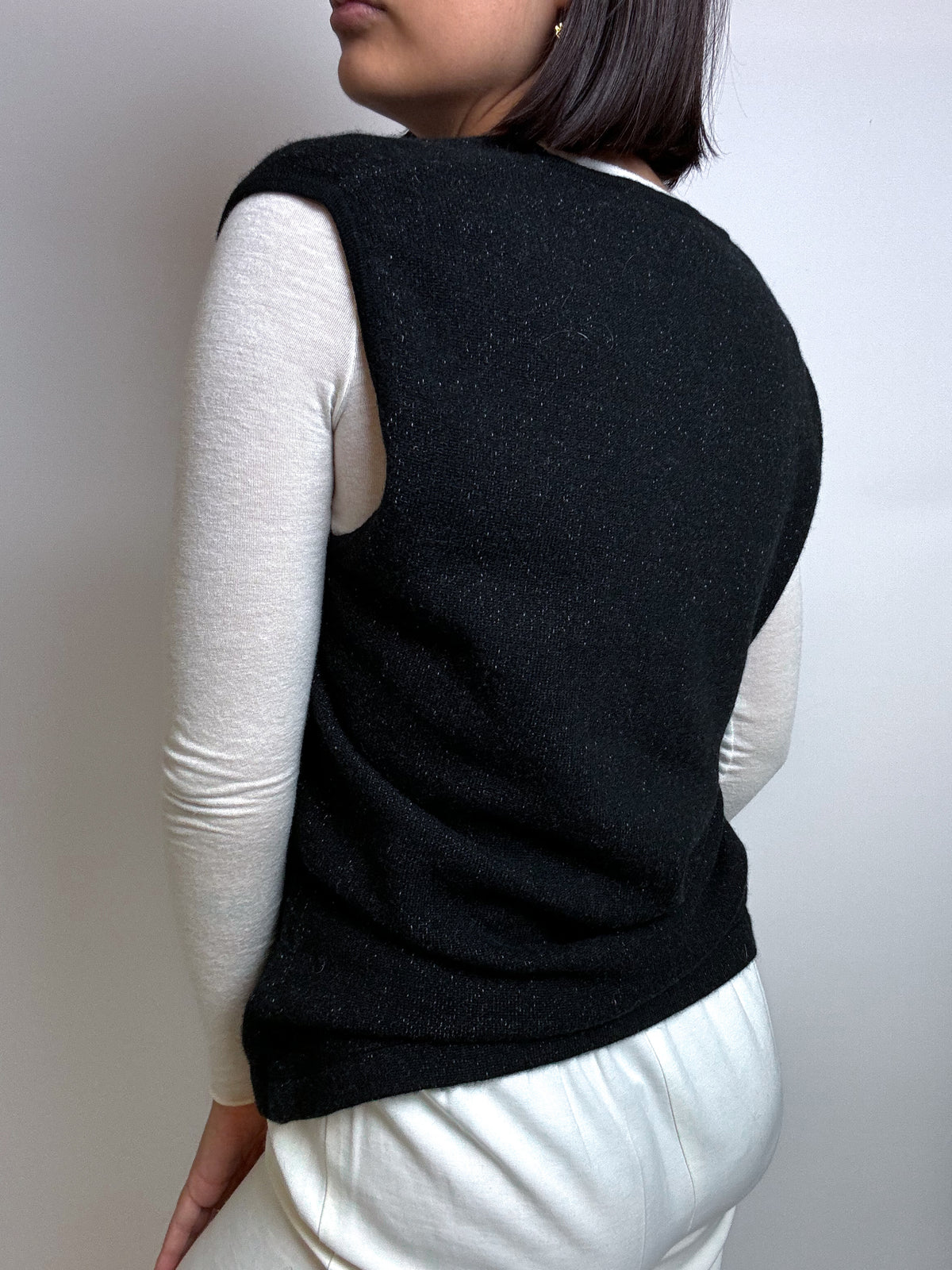 Gilet en cashmere et en soie Vintage S/M