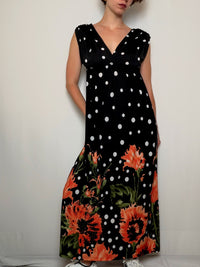 Robe noire a pois S/M vintage