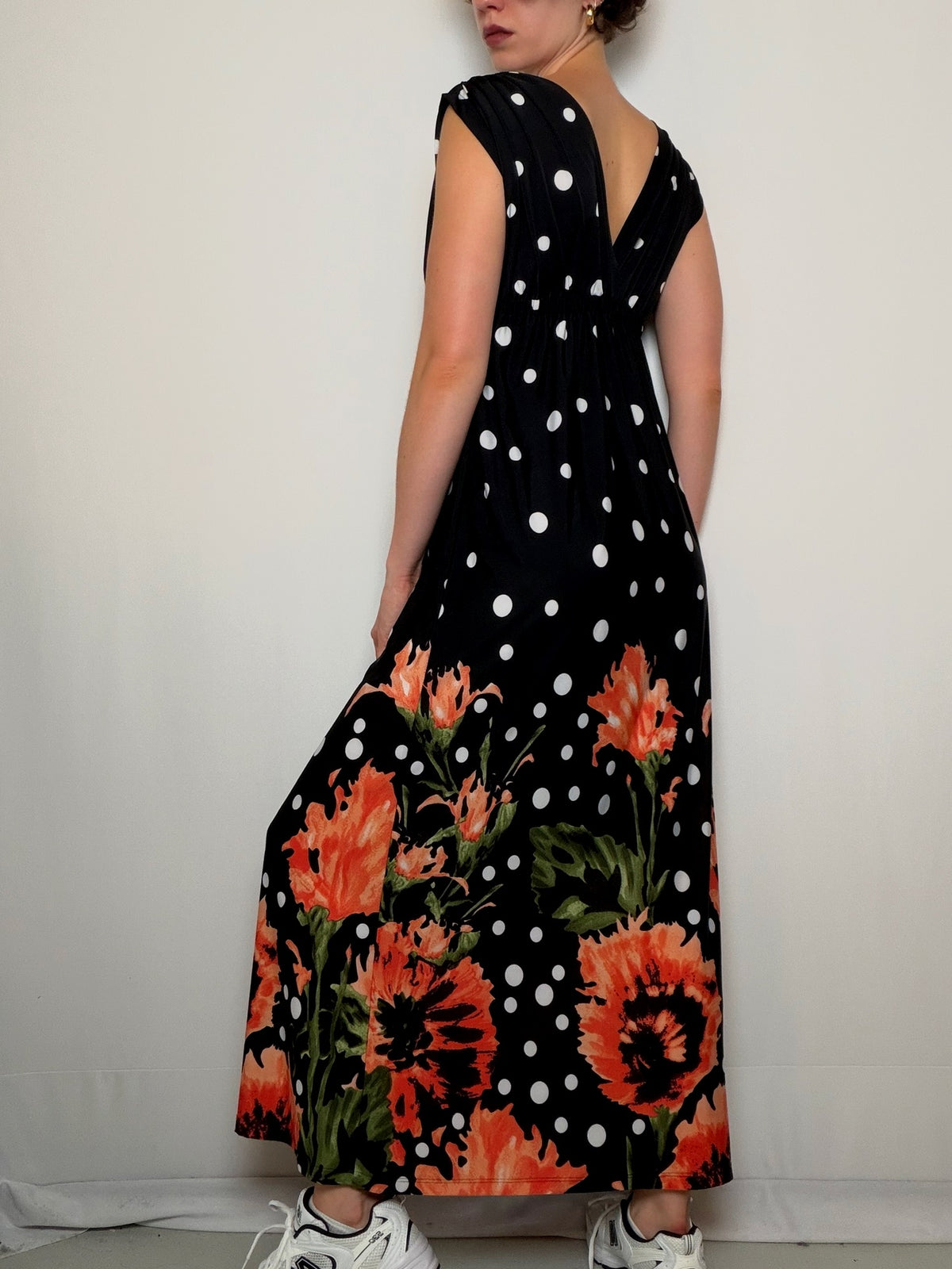 Robe noire a pois S/M vintage