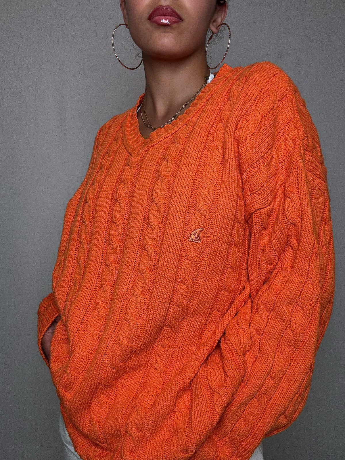 Pull d'été orange XL vintage