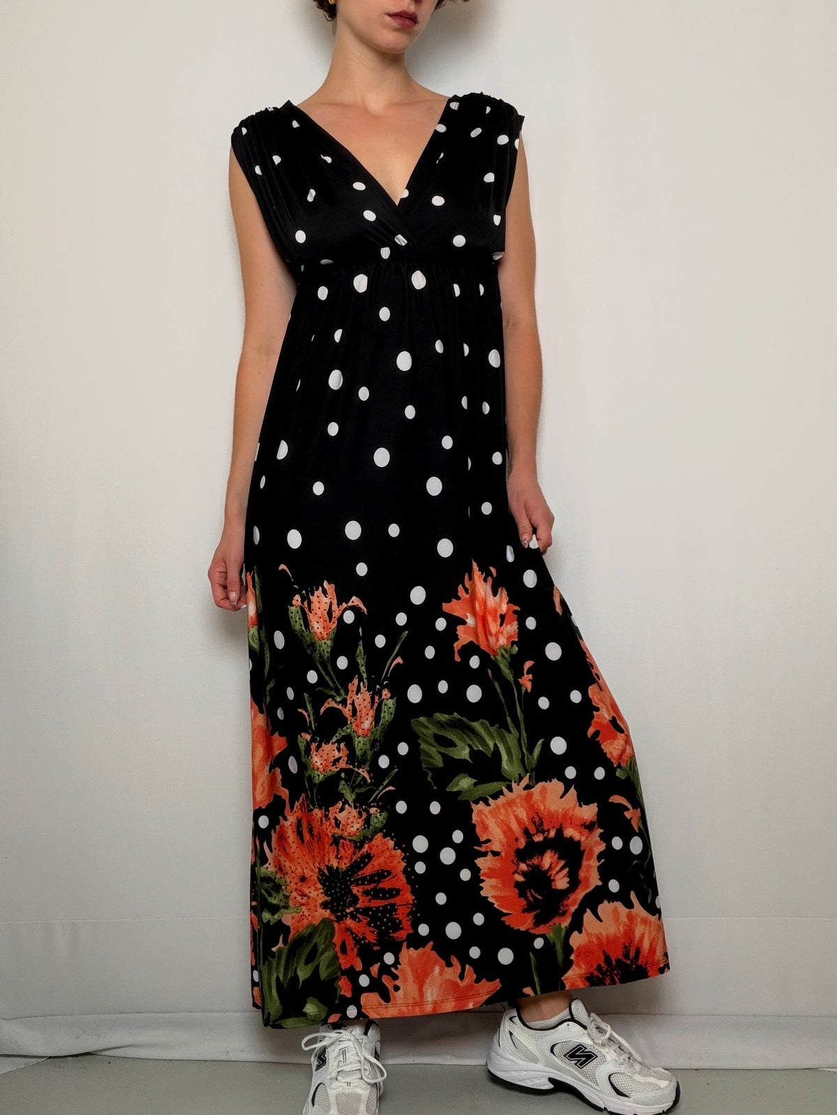 Robe noire a pois S/M vintage