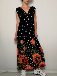 Robe noire a pois S/M vintage