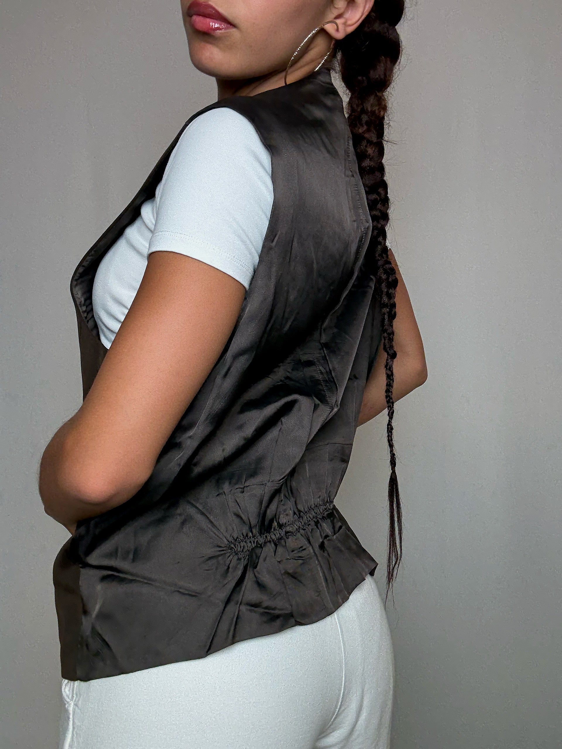 Gilet de costume brun L/XL vintage