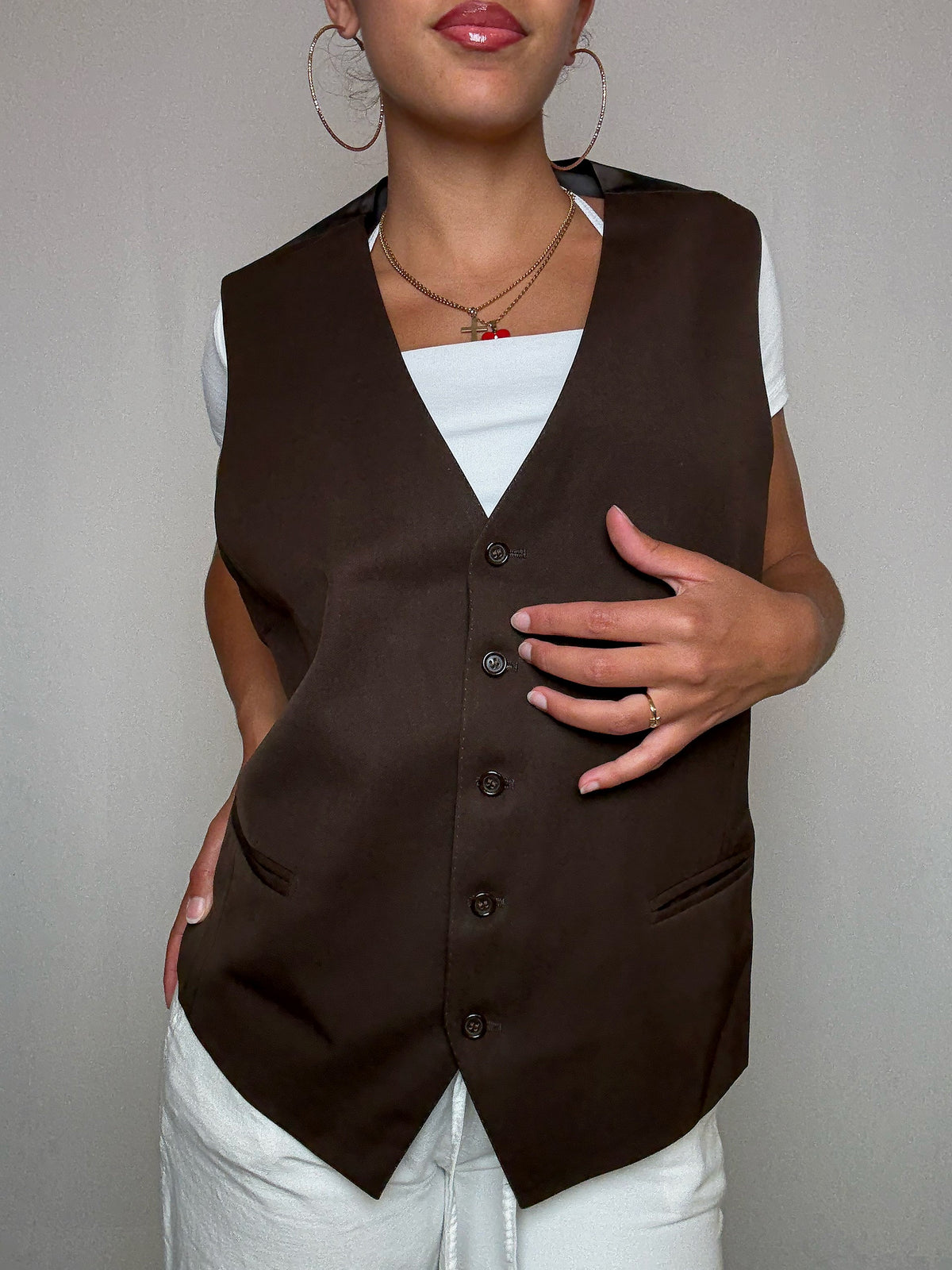 Gilet de costume brun L/XL vintage