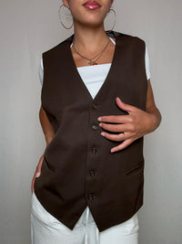 Gilet de costume brun L/XL vintage