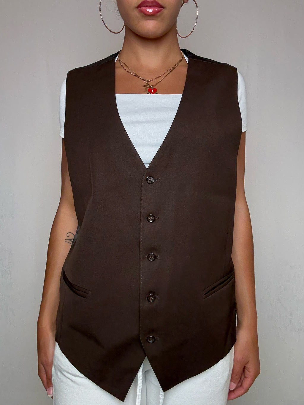 Gilet de costume brun L/XL vintage