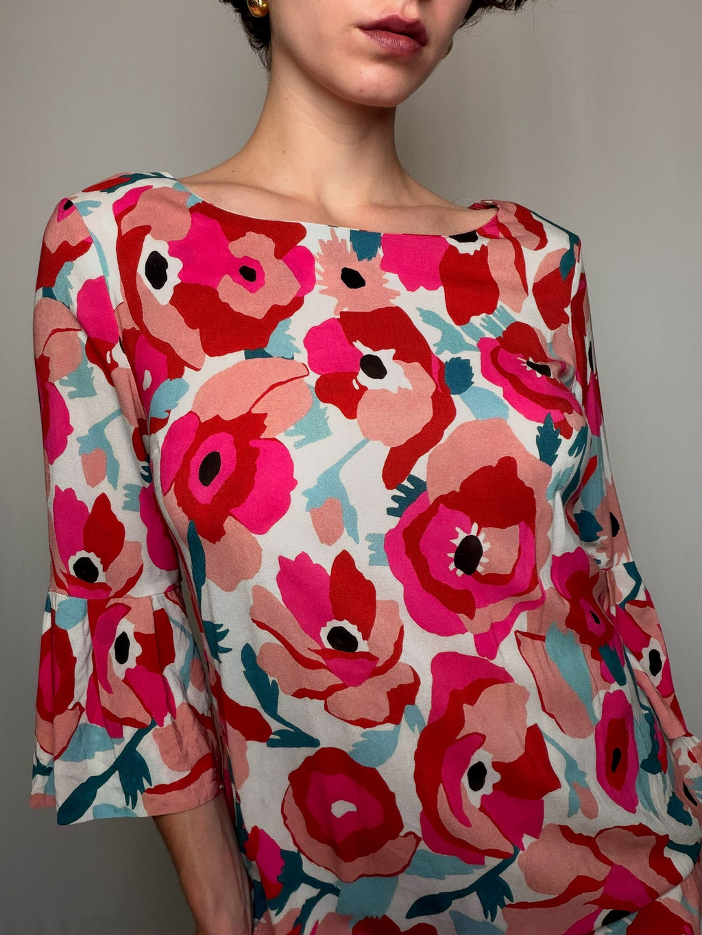 Bedrucktes Etuikleid M/L Vintage
