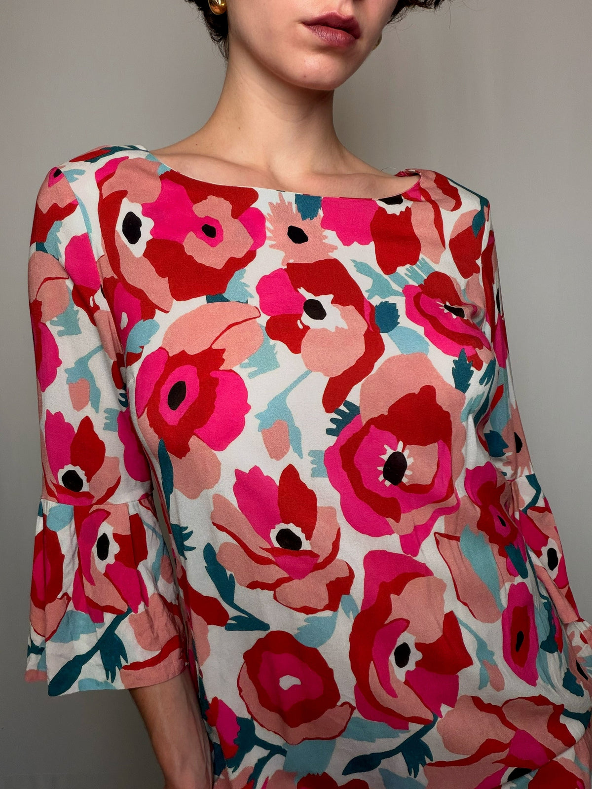 Bedrucktes Etuikleid M/L Vintage