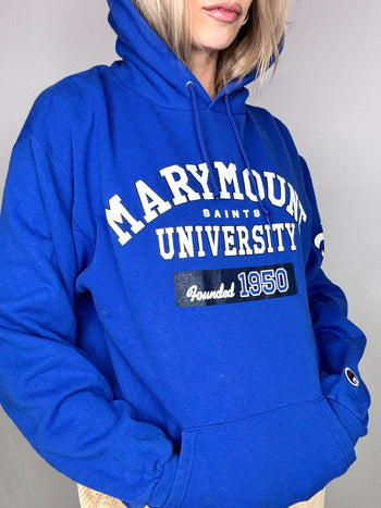 Sweat à capuche bleu MARYMOUNT x CHAMPION M vintage