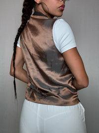 Gilet de costume brun S/M vintage