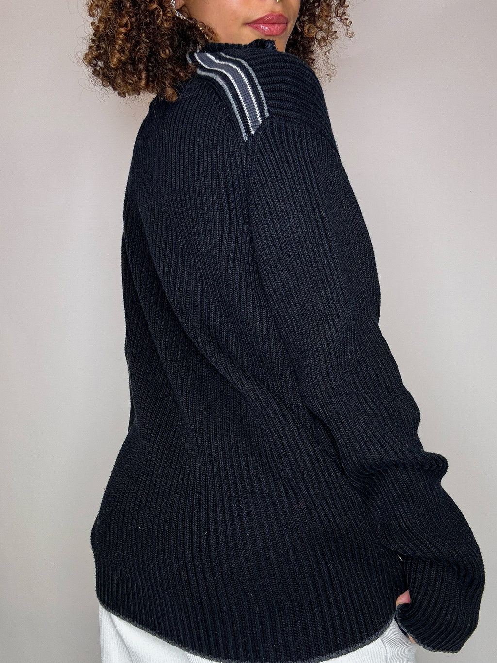Pull en maille noir ESPRIT XL vintage