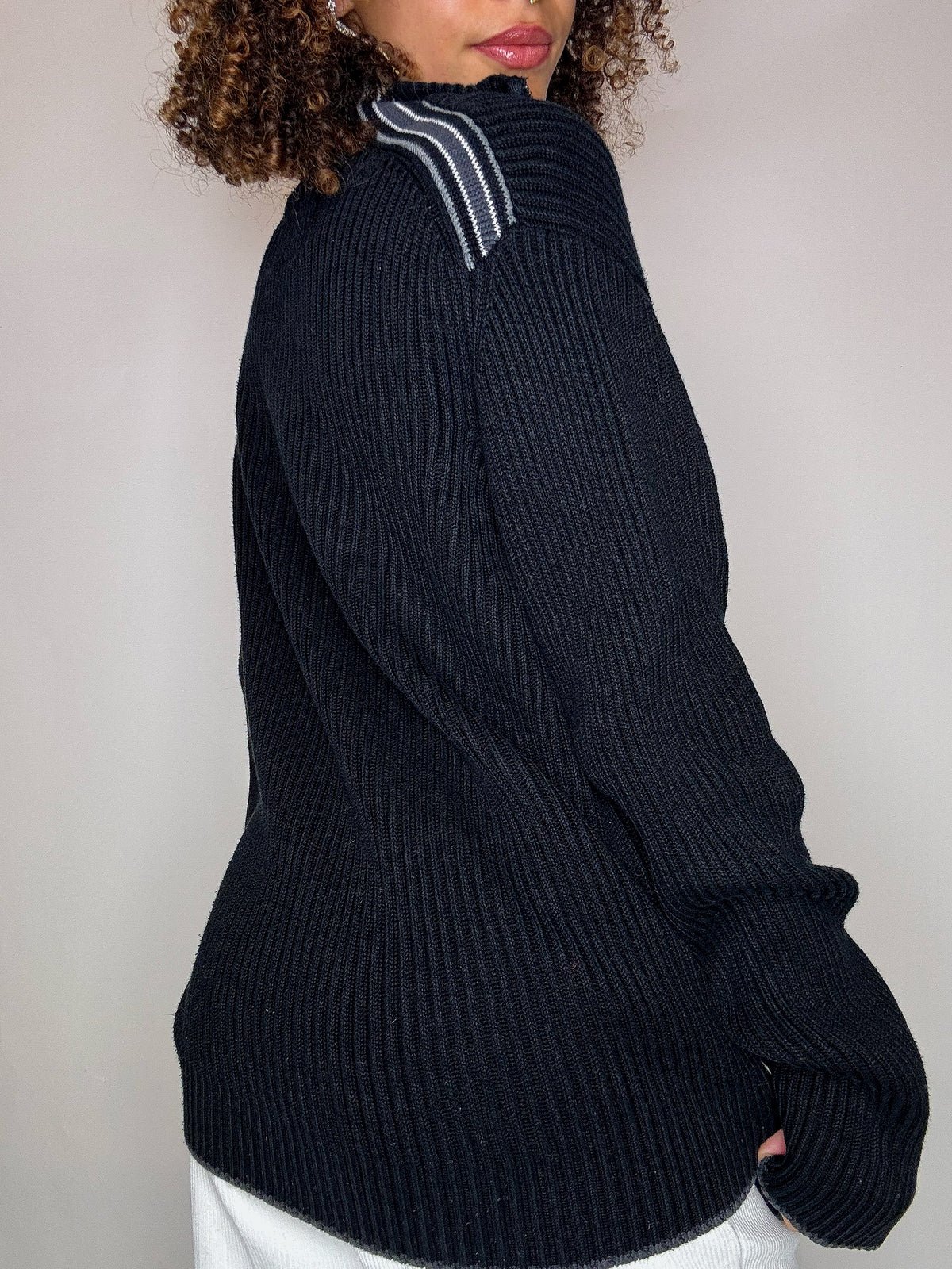 Pull en maille noir ESPRIT XL vintage