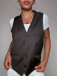 Gilet de costume brun S/M vintage