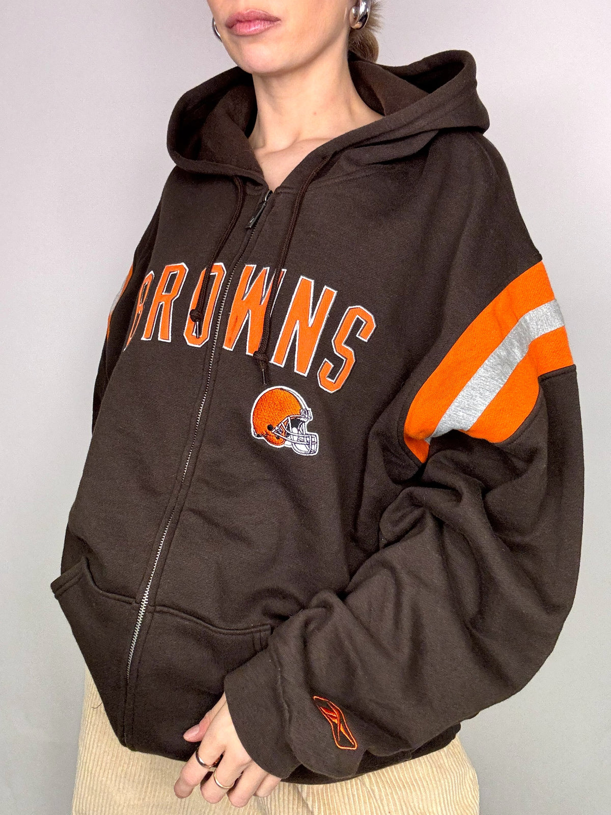NFL x REEBOK XL Vintage Brauner Hoodie