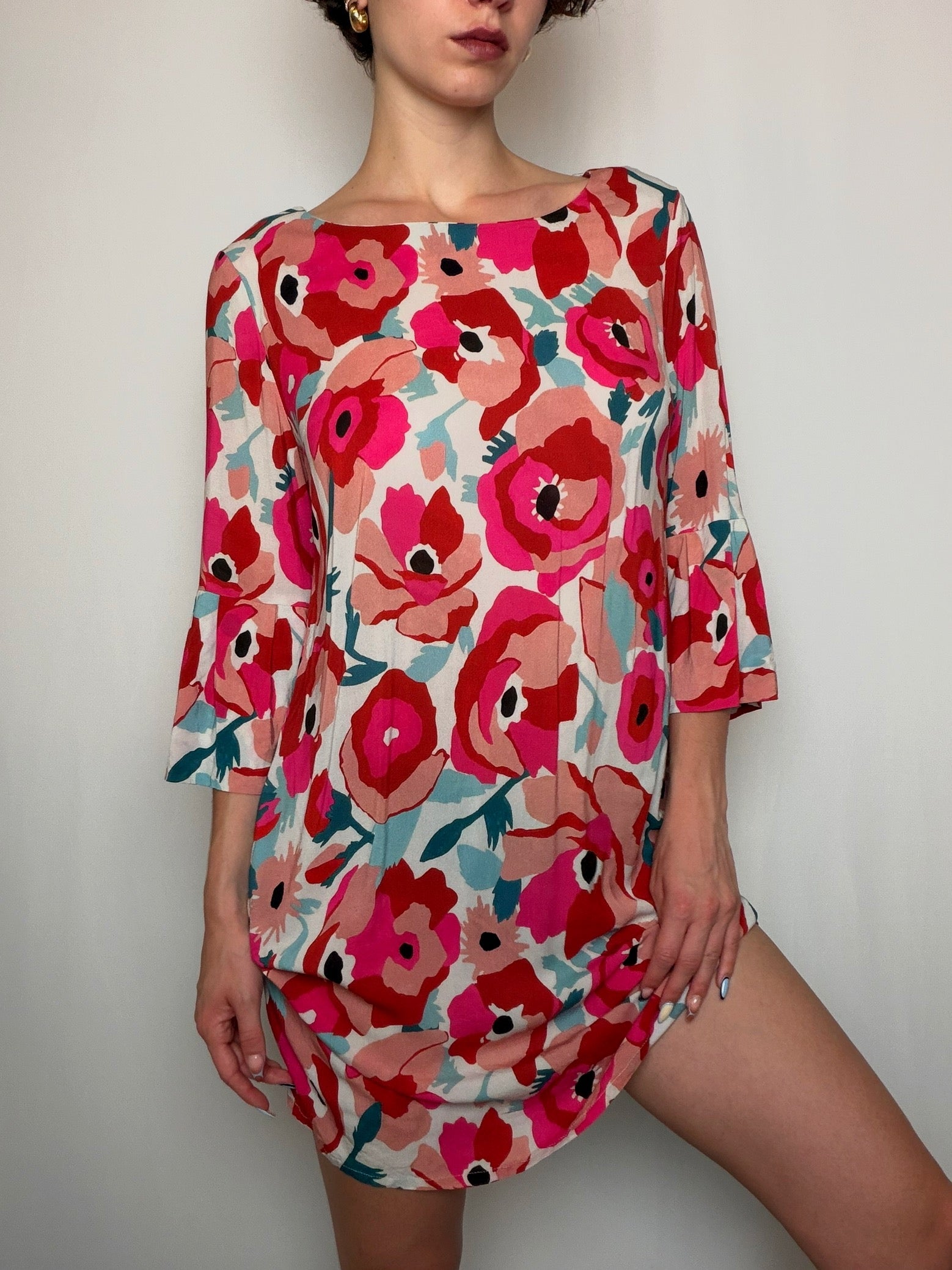 Bedrucktes Etuikleid M/L Vintage