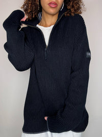 Pull en maille noir ESPRIT XL vintage