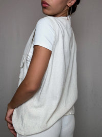 Gilet en lin beige XL vintage