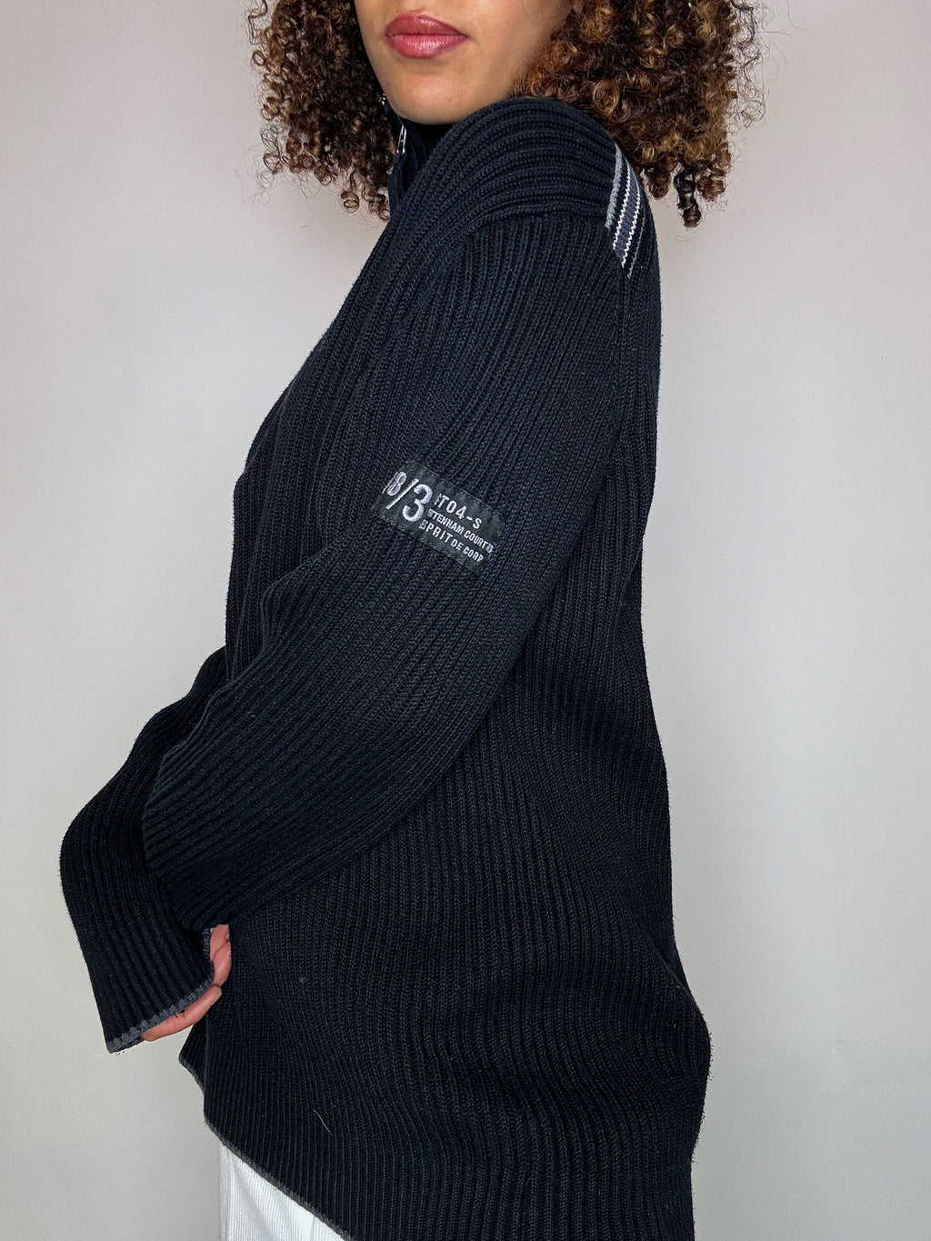 Pull en maille noir ESPRIT XL vintage