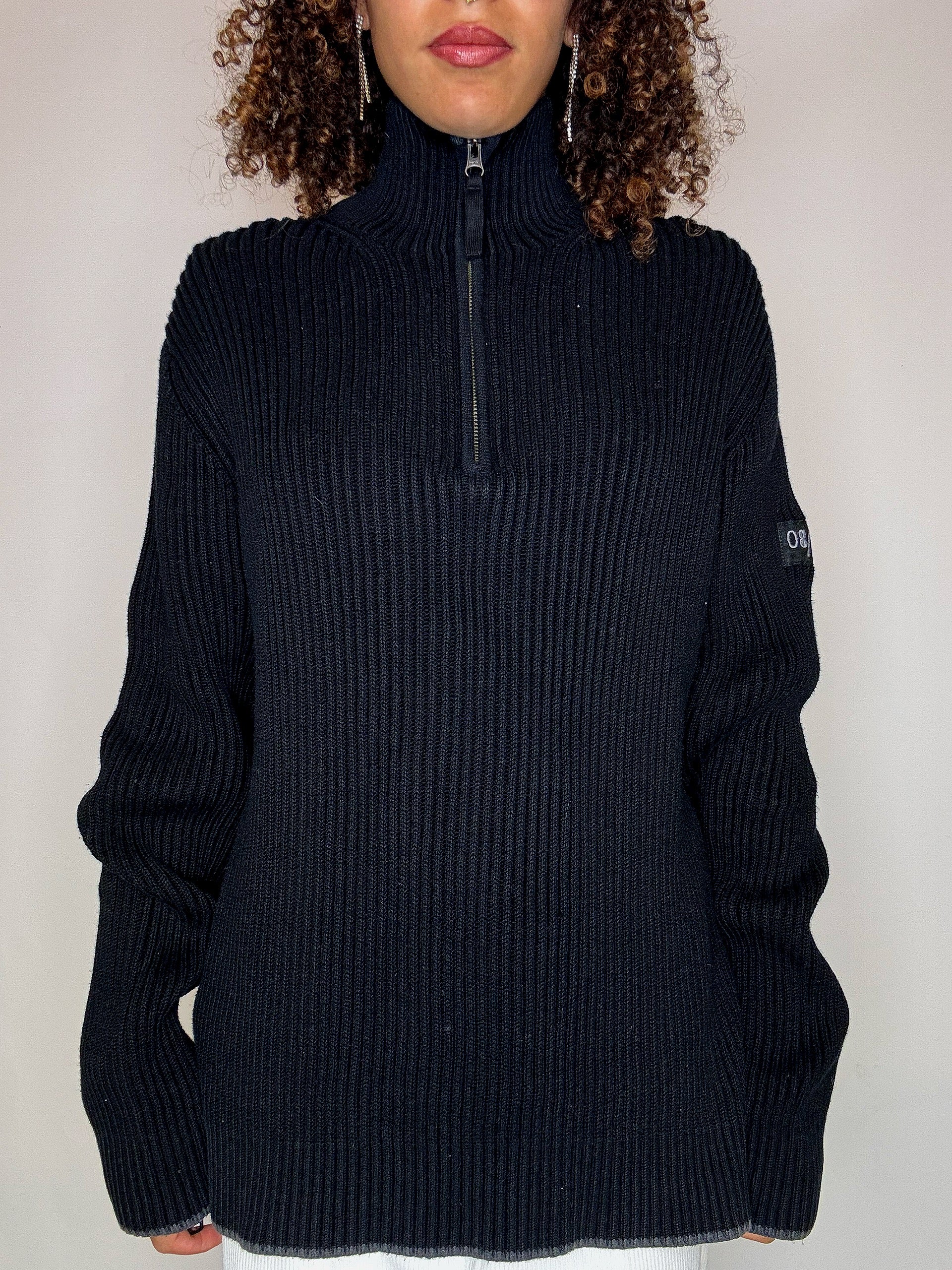 Pull en maille noir ESPRIT XL vintage