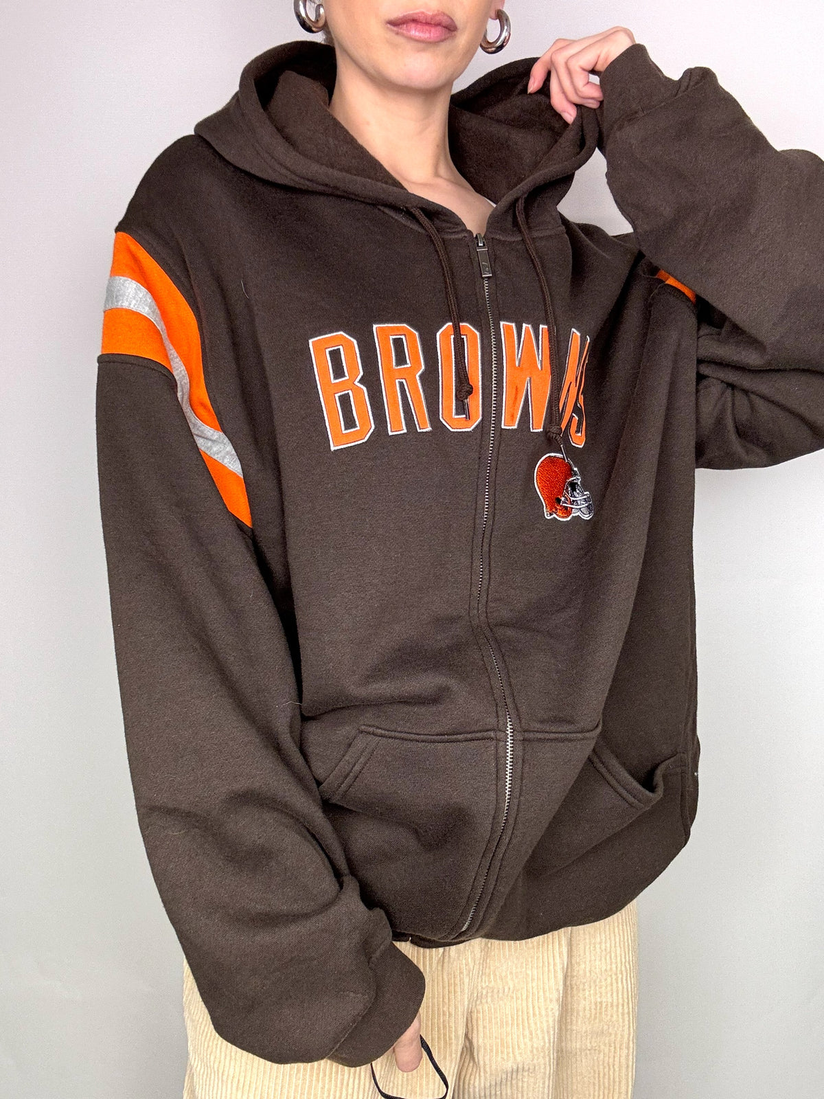 NFL x REEBOK XL Vintage Brauner Hoodie