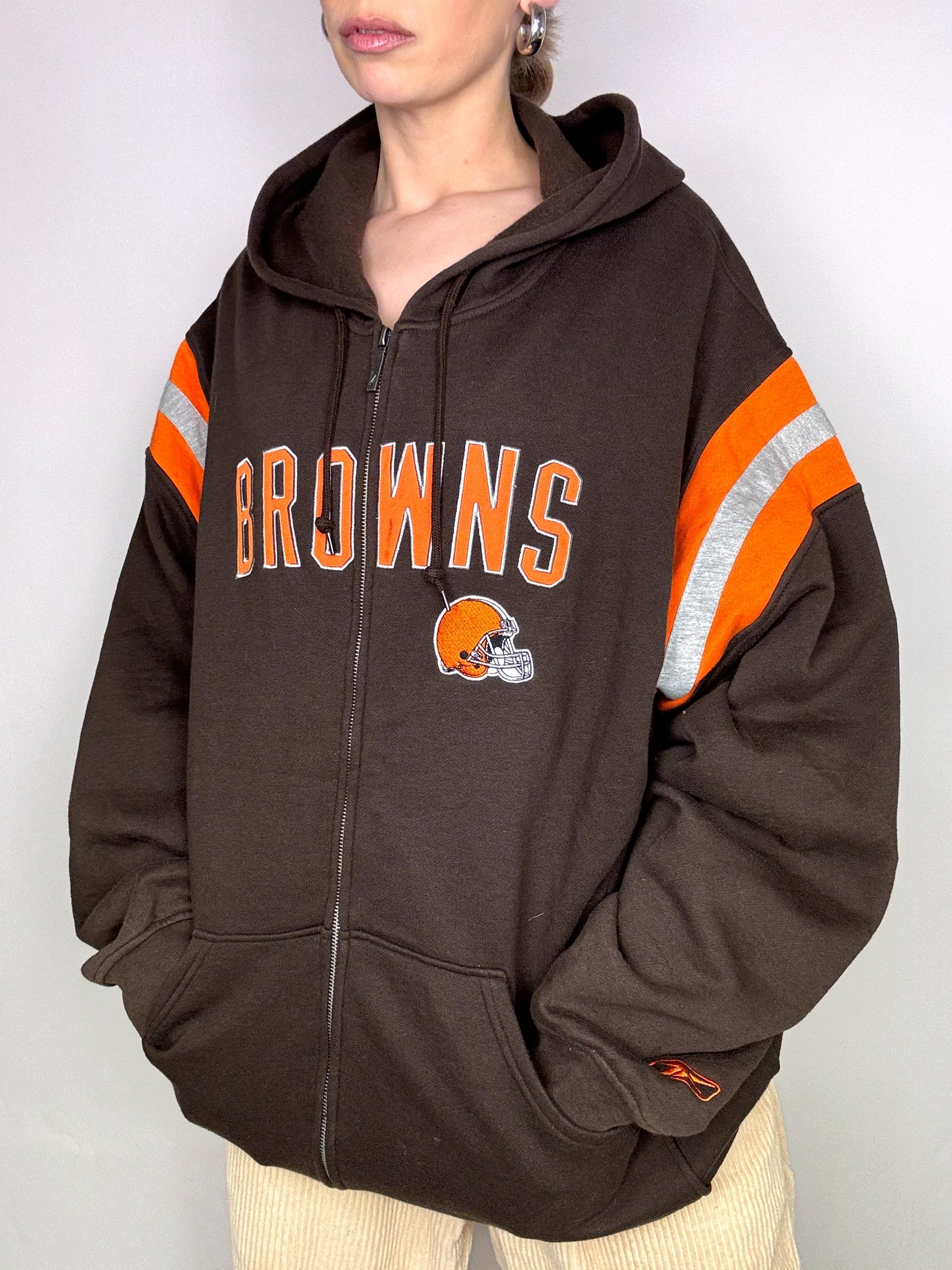 NFL x REEBOK XL Vintage Brauner Hoodie