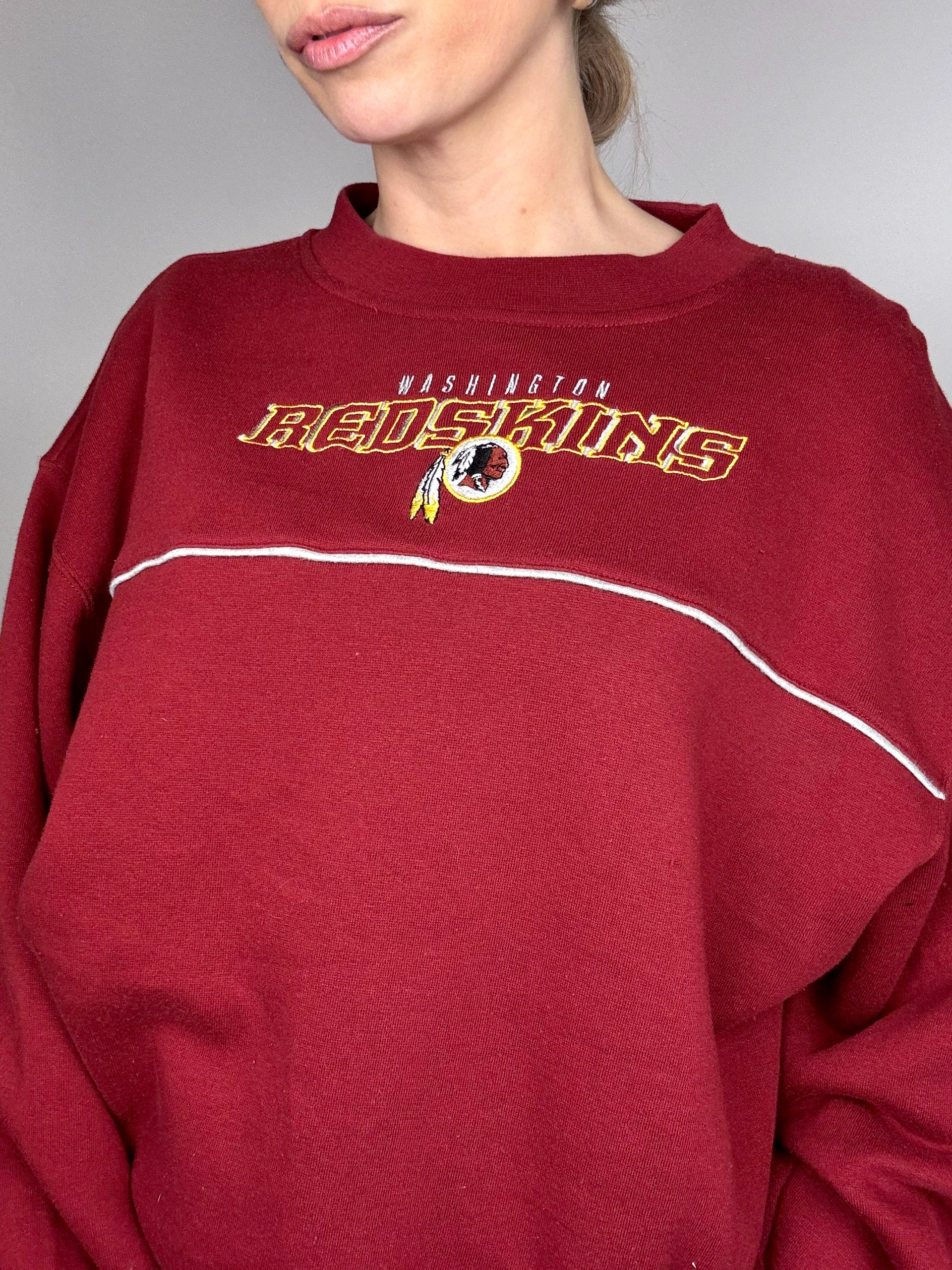 NFL L vintage burgundy crew neck sweatshirt