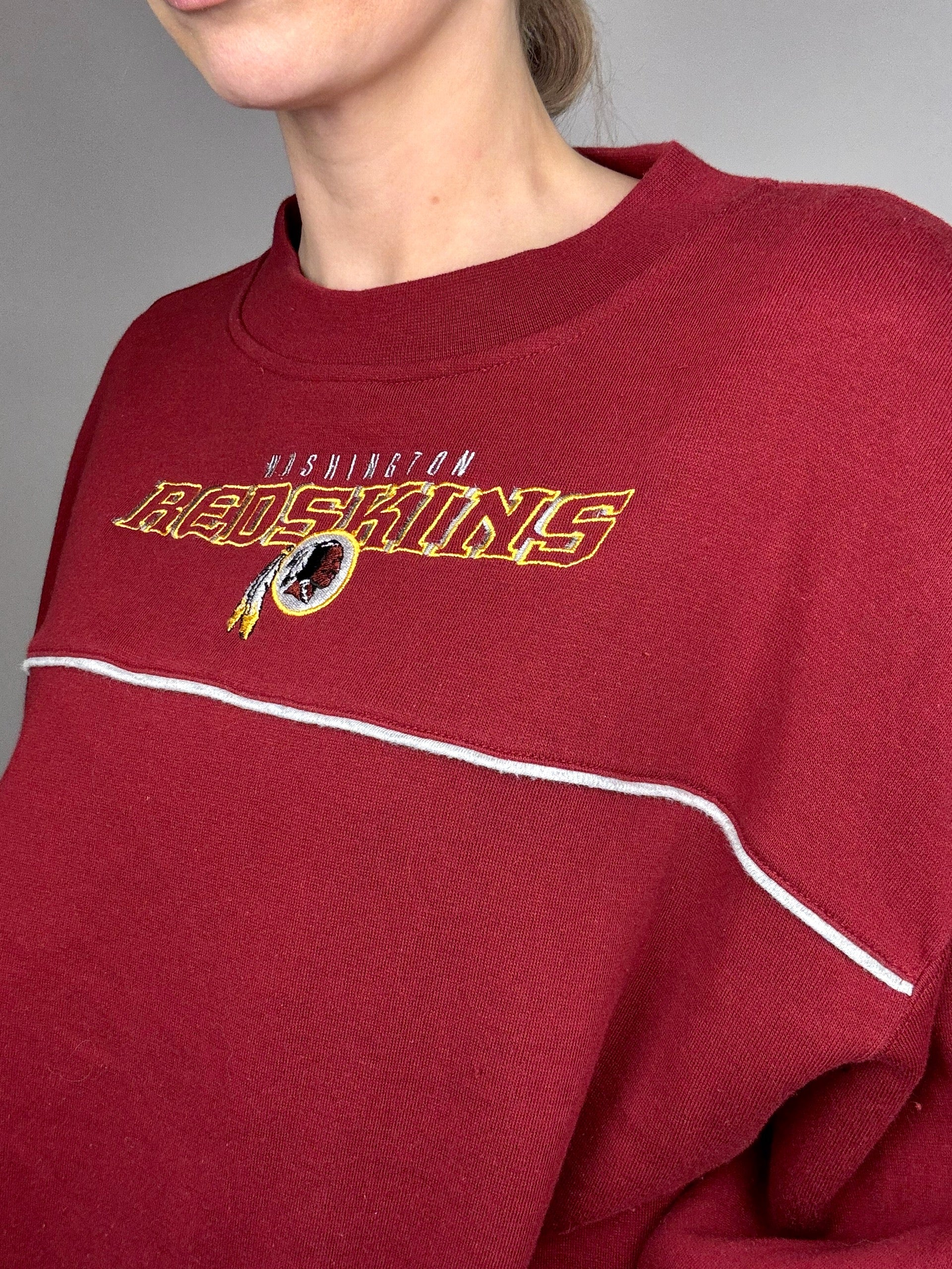 NFL L vintage burgundy crew neck sweatshirt